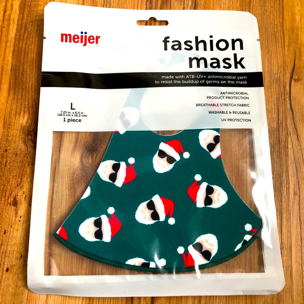 3/$10 NEW Santa Face Mask Green UNISEX ATB-UV+ Men’s